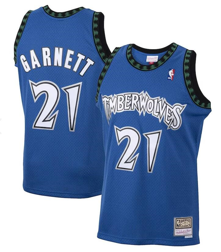 Men's Minnesota Timberwolves Active Player Custom Blue Throwback Stitched Jersey